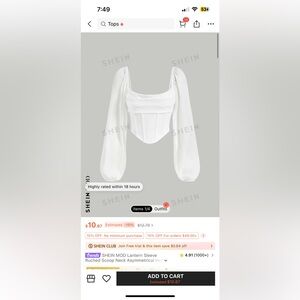 Shein mod lantern sleeve